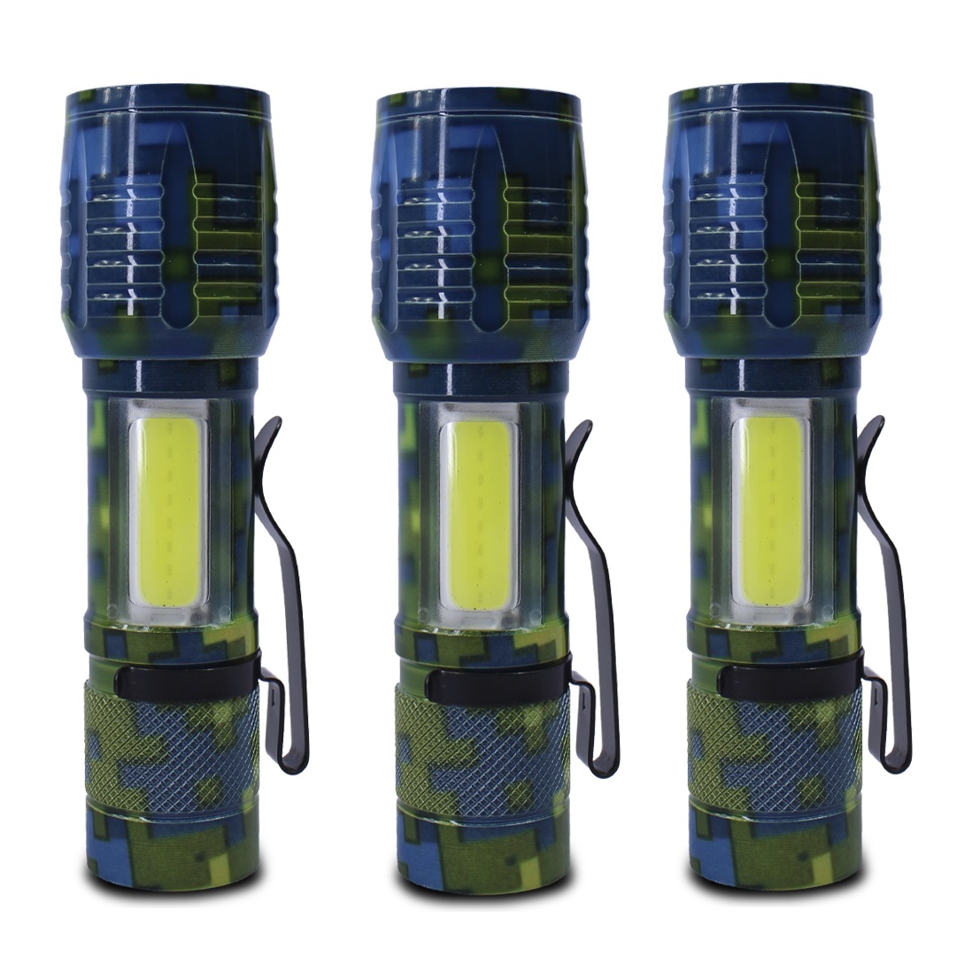 Mini Linterna Tactica De Mano Recargable 2000 Lm.