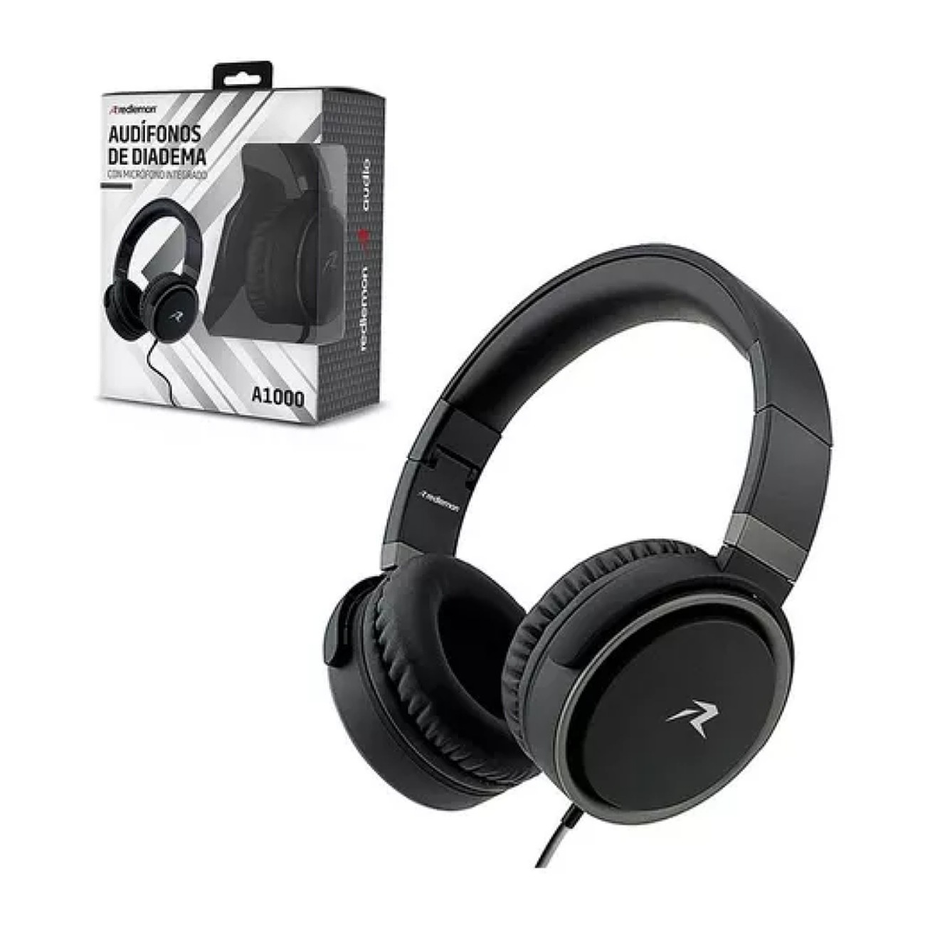 Redlemon Audífonos tipo Diadema Over-Ear Plegables, Sonido High Definition, Manos Libres, Cable Auxiliar 3.5mm, con Aislamiento de Ruido Externo