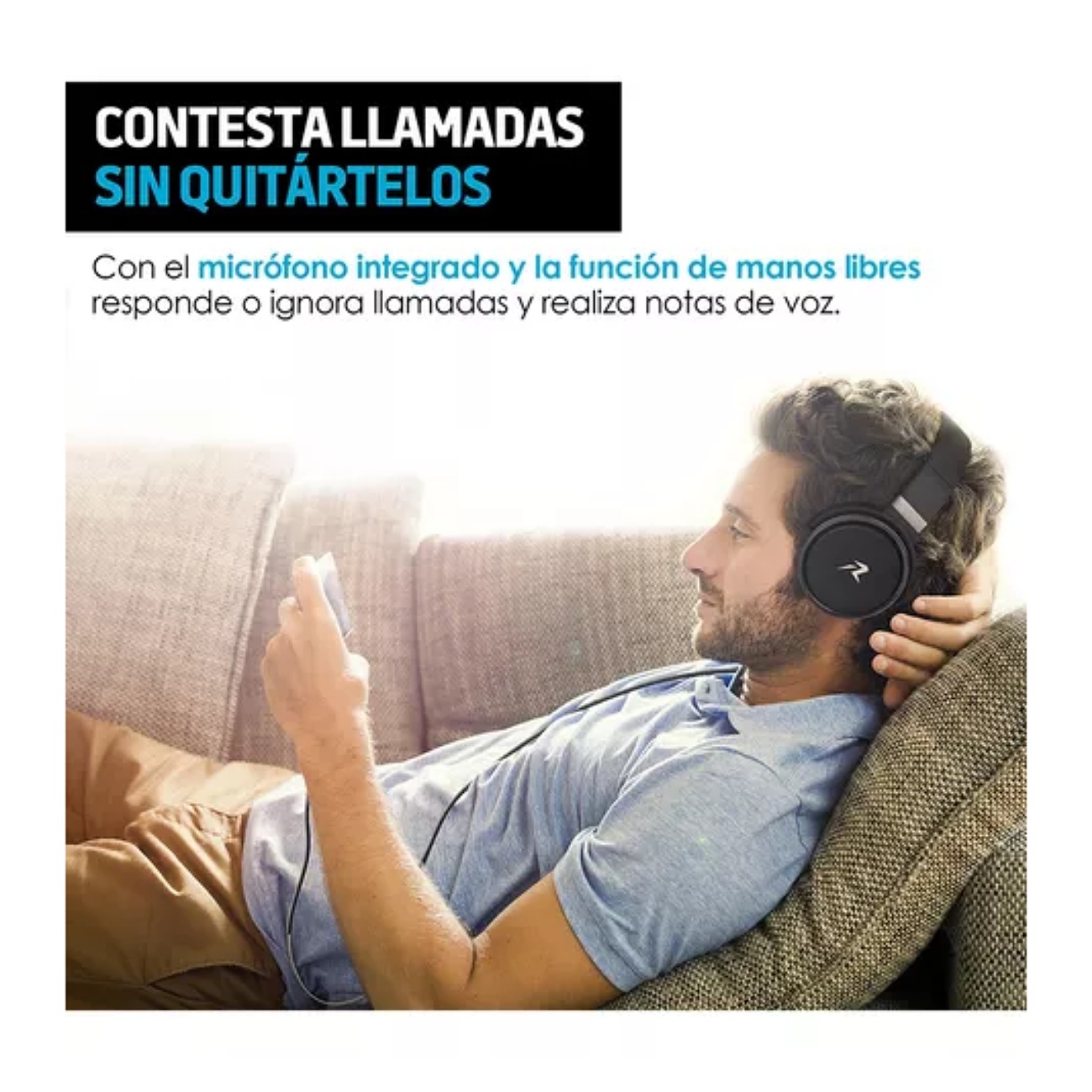 Redlemon Audífonos tipo Diadema Over-Ear Plegables, Sonido High Definition, Manos Libres, Cable Auxiliar 3.5mm, con Aislamiento de Ruido Externo