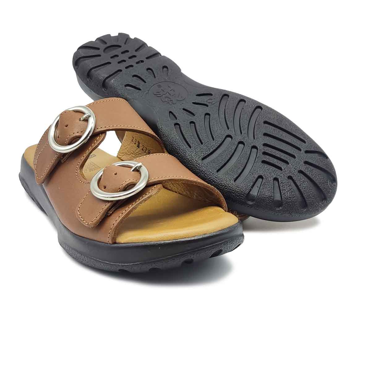 Huaraches 20hrs 1007 Café Camel Mujer 100% Piel Memory Foam .