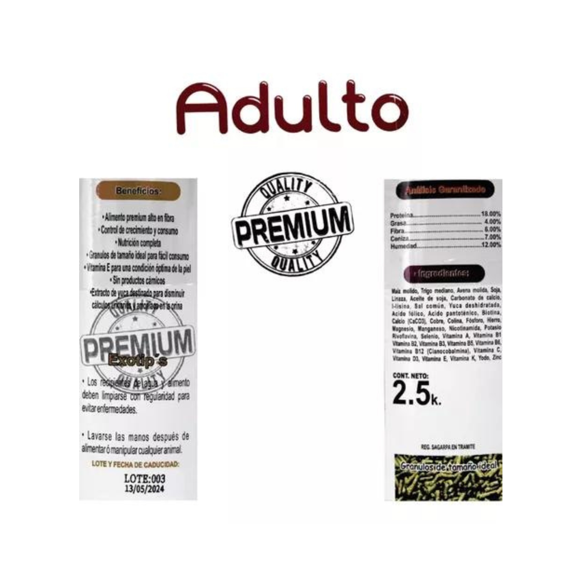 Alimento mini pig adulto exotic's 2.5 kg.