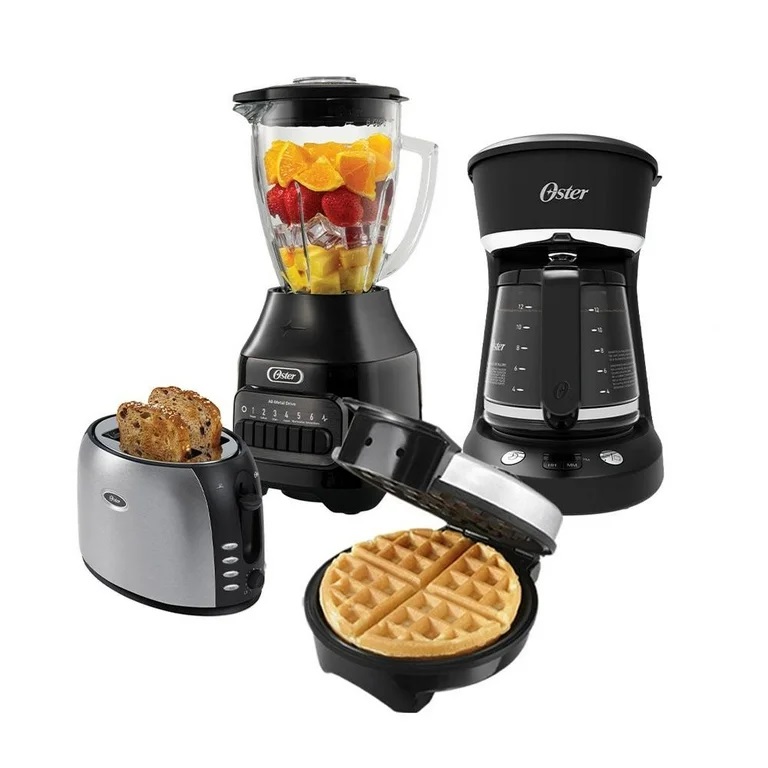 Combo Electrodomésticos Oster Licuadora, cafetera, waflera y tostador.