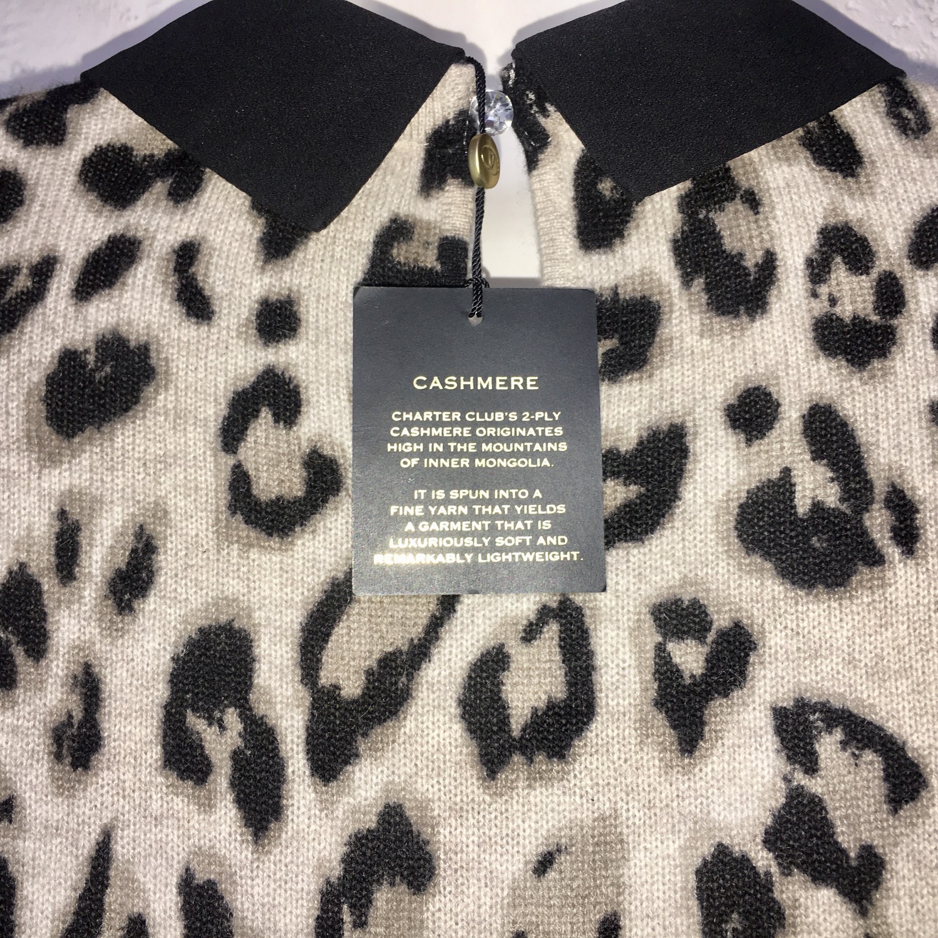 Suéter fino para dama talla PS, hecho en cashmere de dos hilos de la marca Charter Club. 