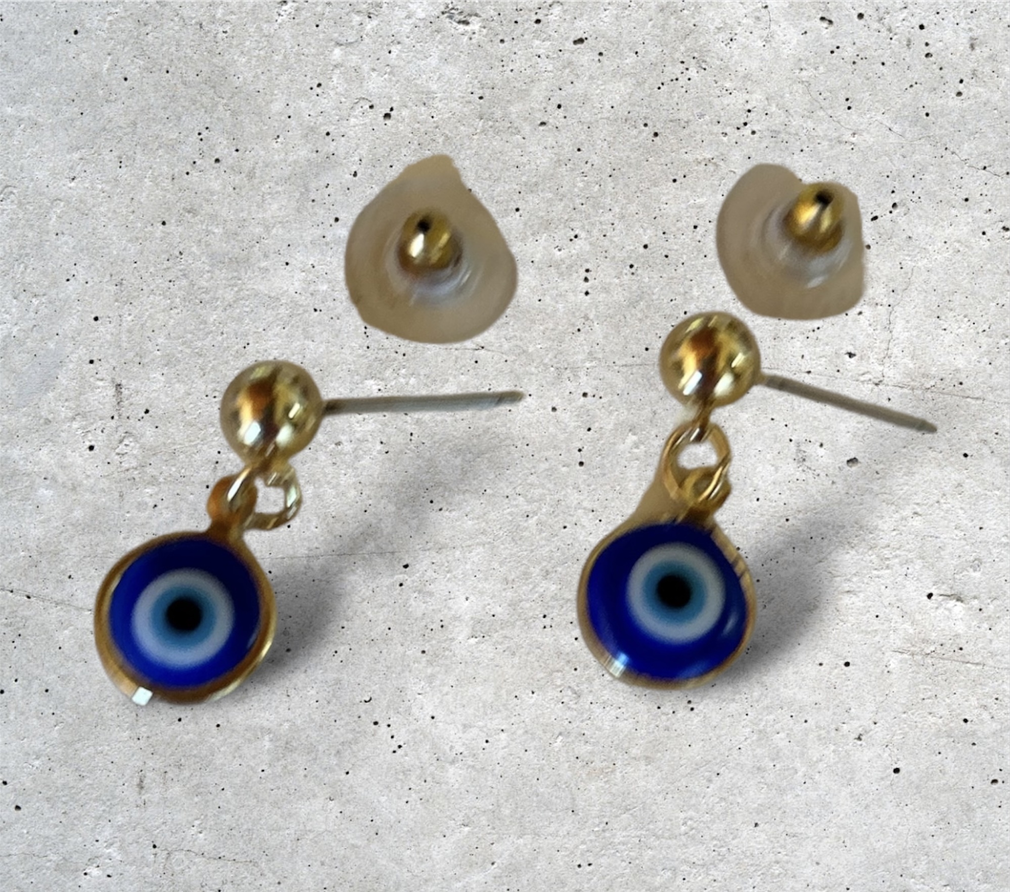 Aretes Ojo Turco Chapado En Oro De Nice