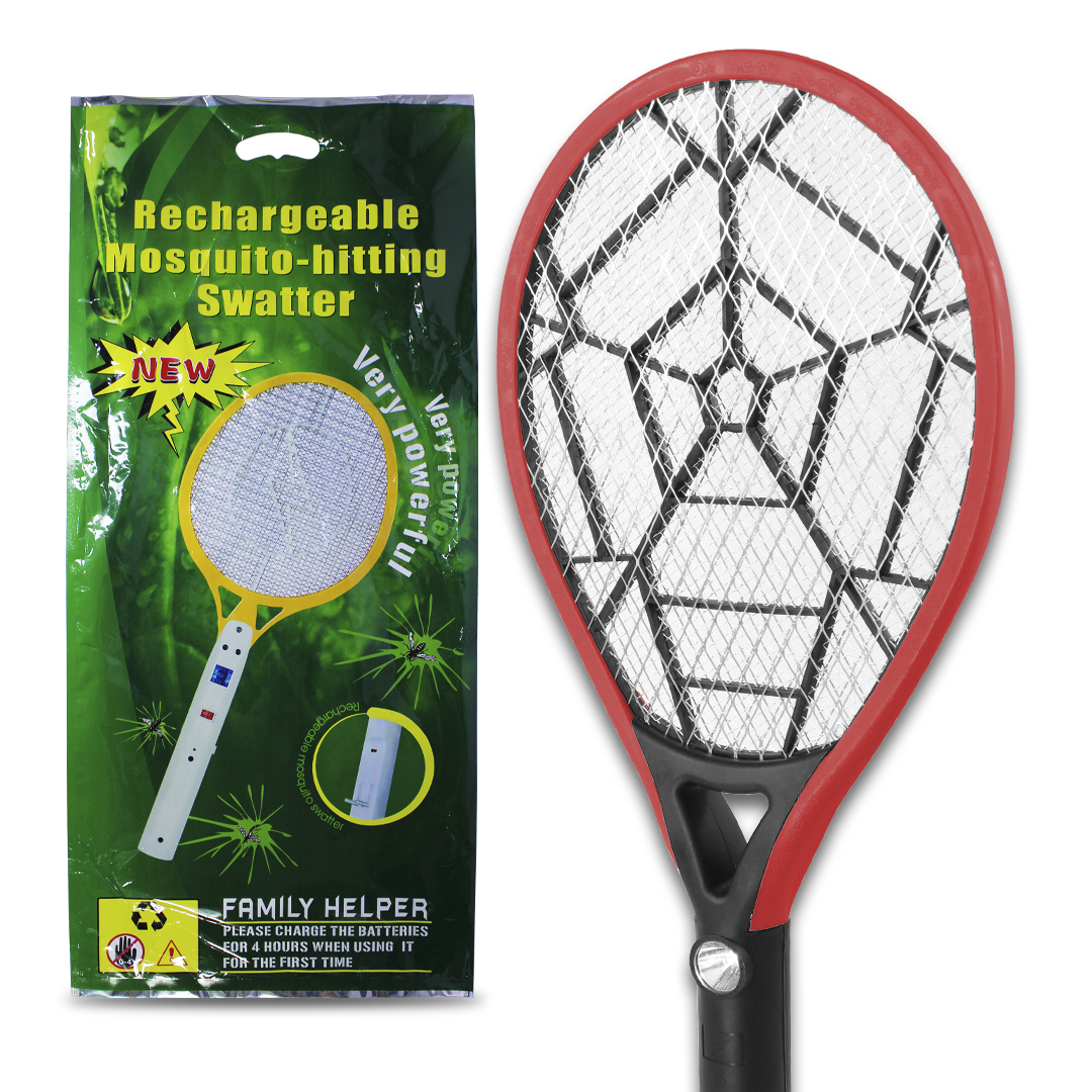 Raqueta Electrica Recargable Mata Insectos Con Linterna.
