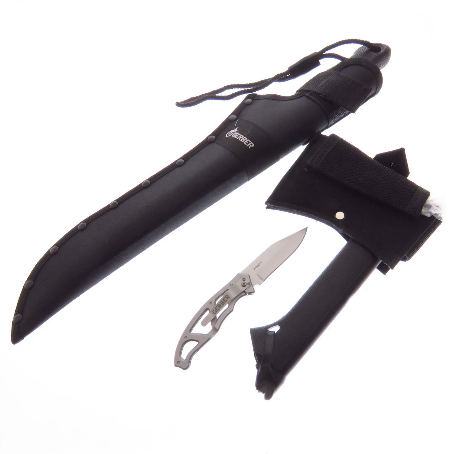 G1203 Gerber Backcountry Kit Hacha, Cuchillo, Machete Navaja.