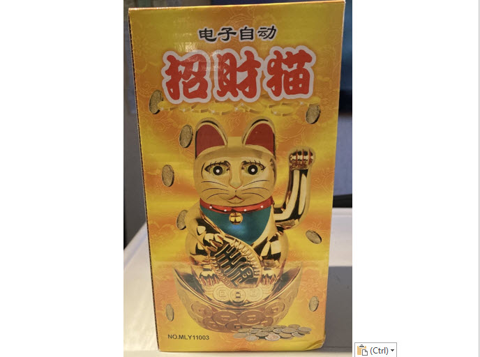 Maneki Gato Chino Atrae La Suerte Y Fortuna, Feng Shui 18cm.