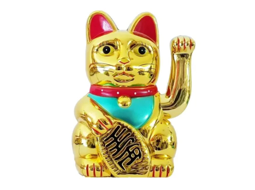 Maneki Gato Chino Atrae La Suerte Y Fortuna, Feng Shui 18cm.