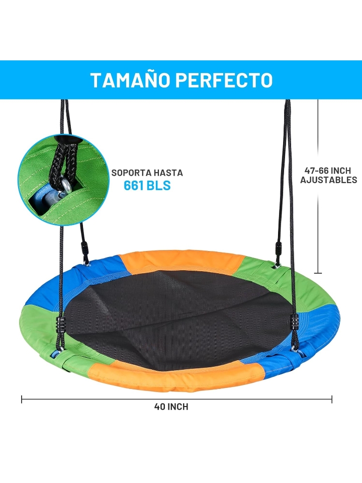 Columpio de árbol circular grande 100 cm impermeable 