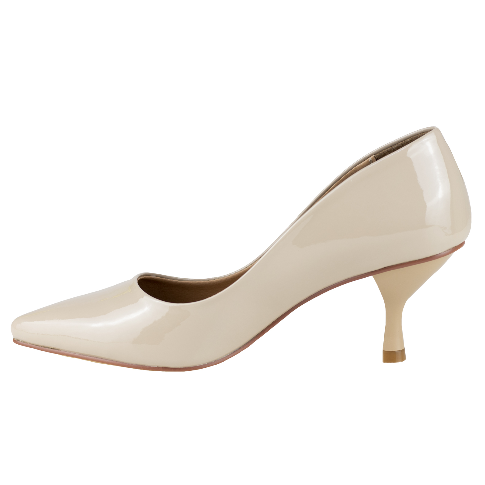 Zapatilla De Charol Mujer Salamandra 19702 Beige Semi Vestir.