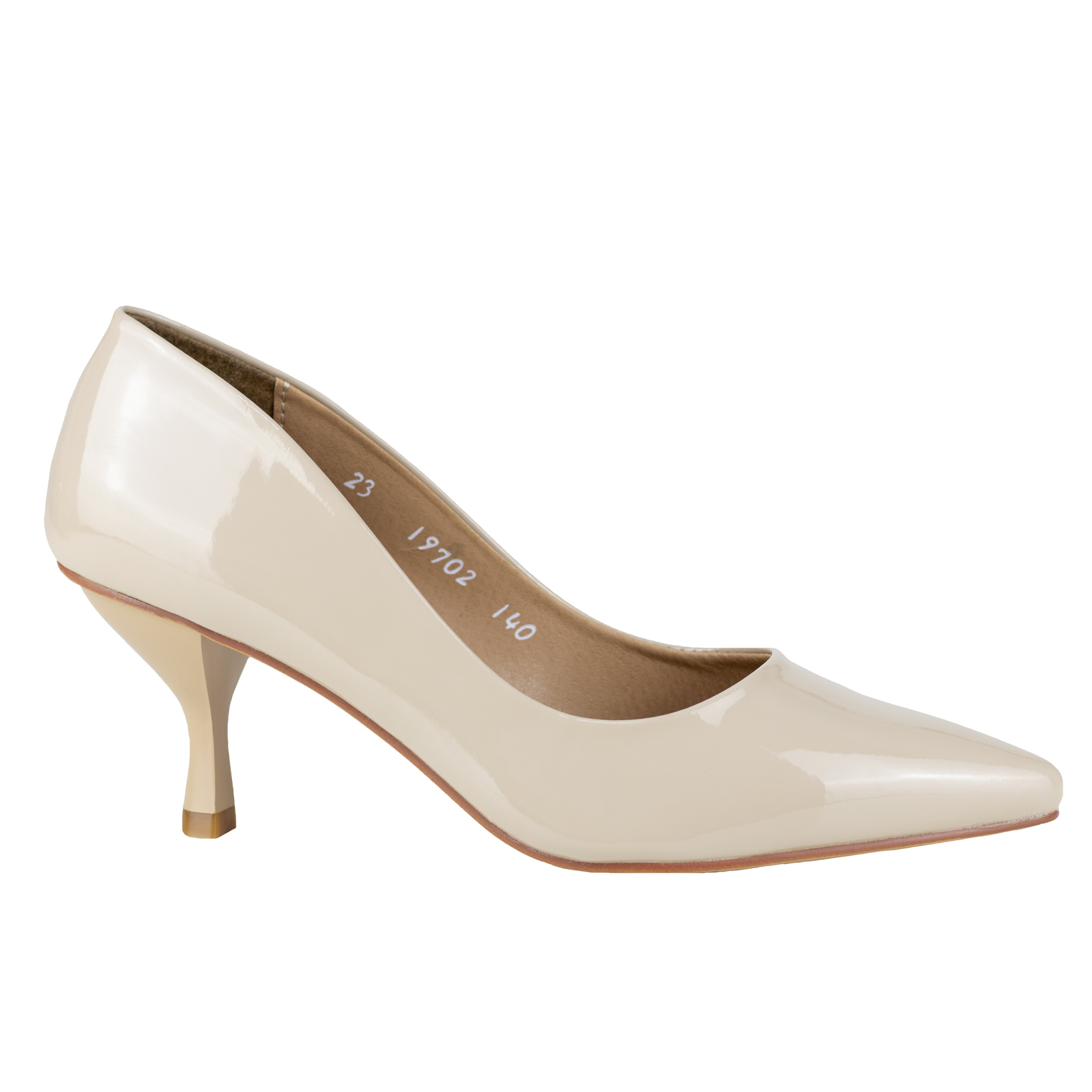 Zapatilla De Charol Mujer Salamandra 19702 Beige Semi Vestir.