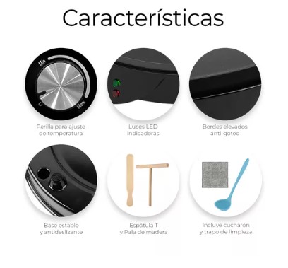 Crepera Eléctrica Antiadherente Temp. Ajustable 120v 1000w T