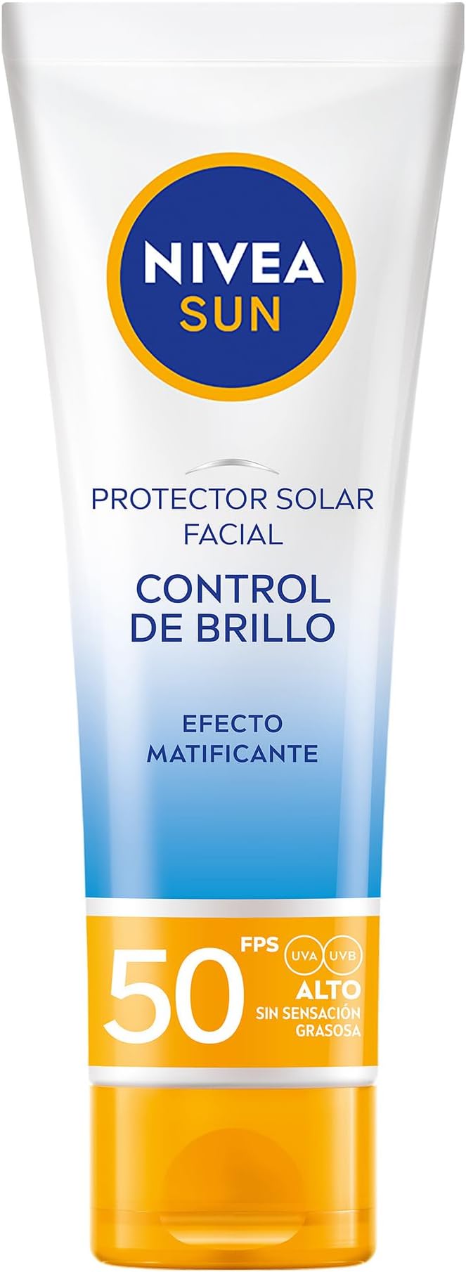A NIVEA SUN Protector Solar Facial Control De Brillo (50 ml), con Efecto Matificante de Larga Duración, Bloqueador solar FPS 50+, no Grasoso para Todo Tipo de Piel.