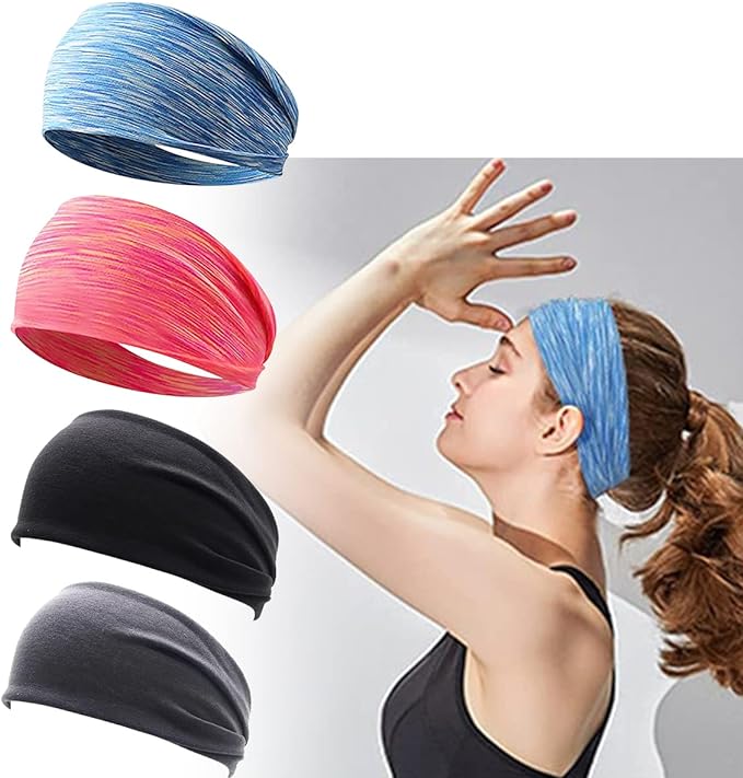 VIDA4U Bandas para el Cabello, Diademas Deportivas Elásticas, Banditas para el Cabello, Headband para Correr, Ciclismo, Yoga, para Hombres y Mujeres.