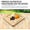 A CASA LITUS Tabla para Quesos de Madera de Bambú, con Compartimento para Cuchillos, Tenedores y Espátulas (Incluidos), Tabla para Servir Botanas y Carnes Frías, Resistente al Agua, Fácil de Limpiar.