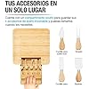 A CASA LITUS Tabla para Quesos de Madera de Bambú, con Compartimento para Cuchillos, Tenedores y Espátulas (Incluidos), Tabla para Servir Botanas y Carnes Frías, Resistente al Agua, Fácil de Limpiar.