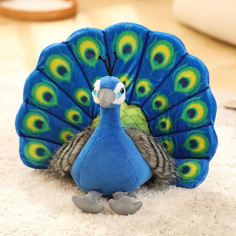 Peluche Animal Pavo Real Azul Ave Juguete Regalo