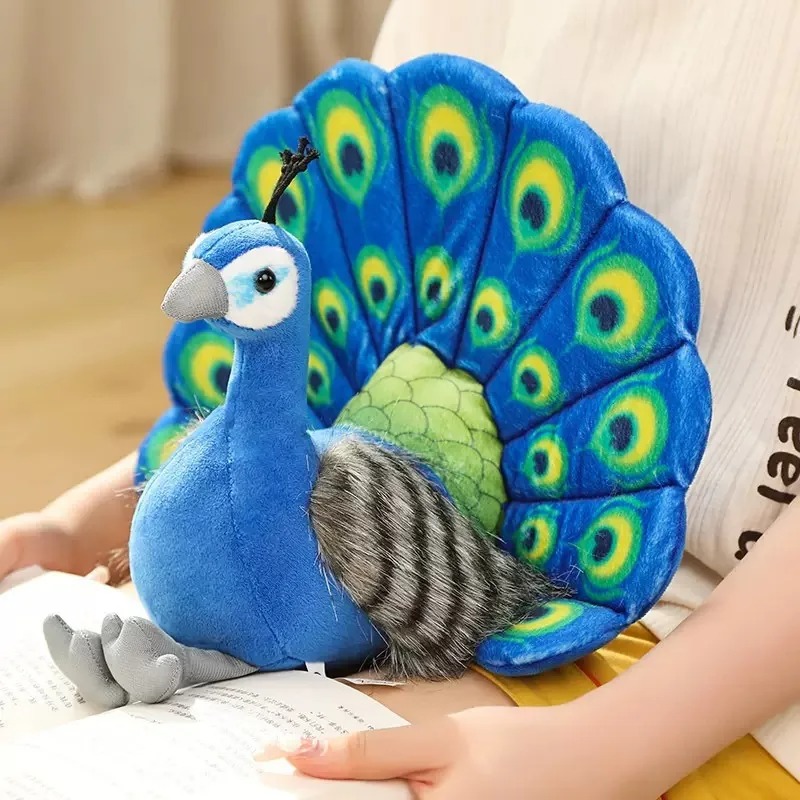 Peluche Animal Pavo Real Azul Ave Juguete Regalo