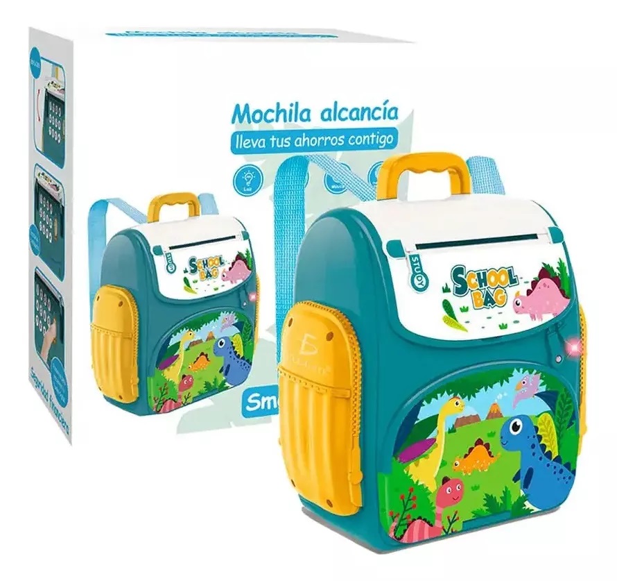 Alcancia infantil,mochila electrica caja con sensor de huella