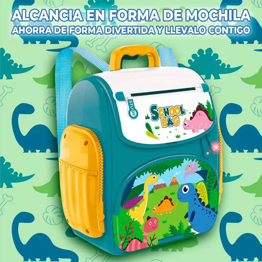 Alcancia infantil,mochila electrica caja con sensor de huella