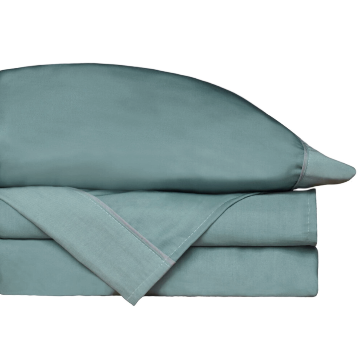 2 Fundas de Almohada Tencel -Fibra de Eucalipto -Premium -Verde Místico -King Size.