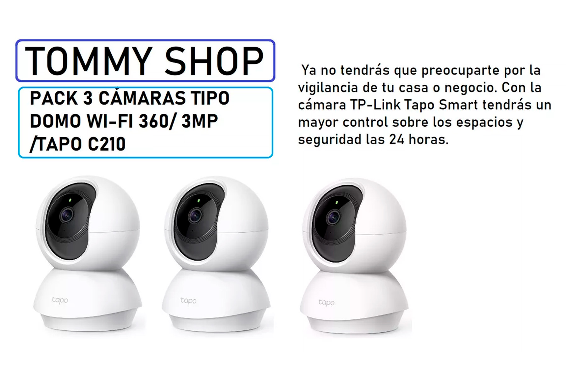 3 Camaras Tipo Domo Wi-fi 360 3mp Tapo C210 Infraroja.