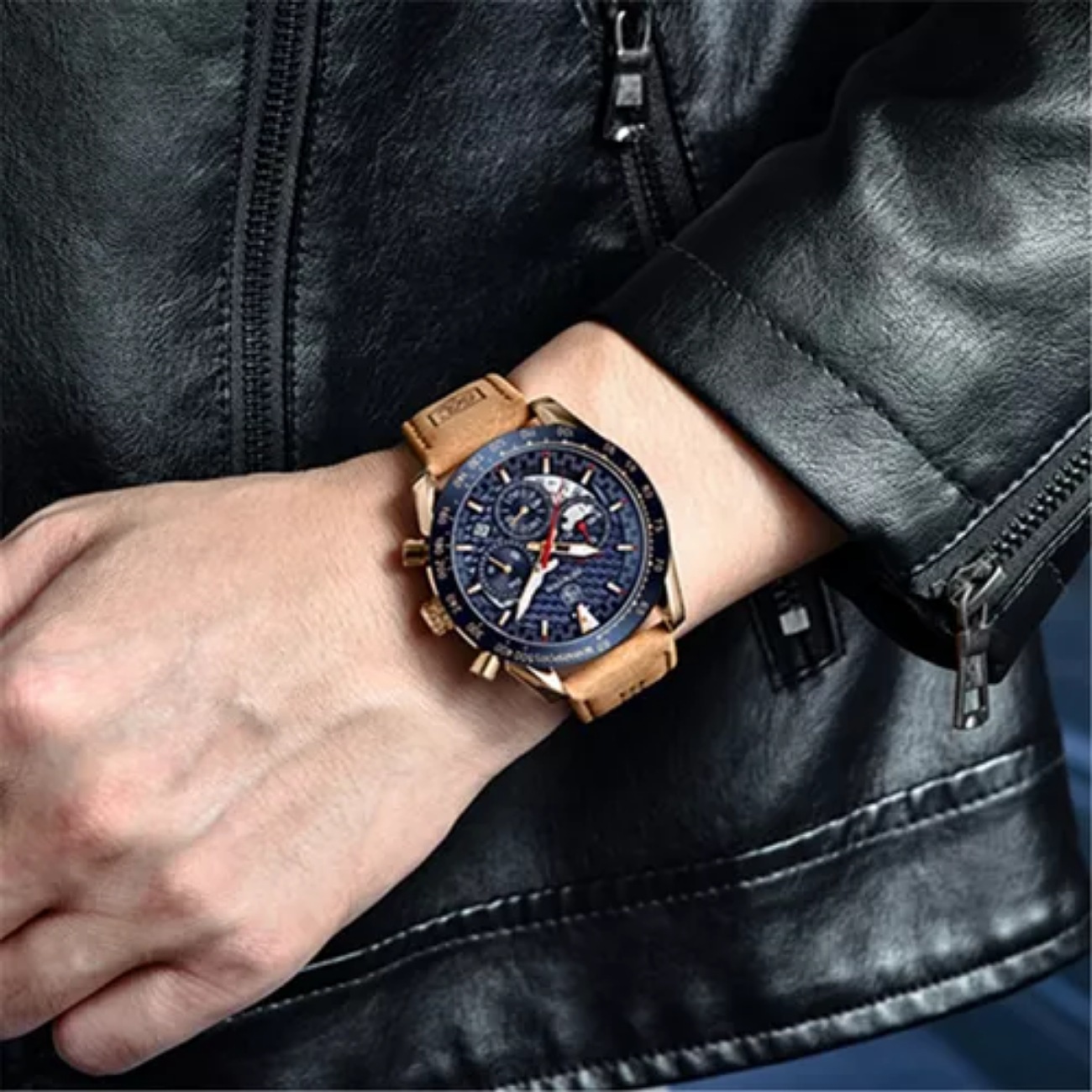 Reloj Benyar Hombre Reloj Cronógrafo Impermeable Cuarzo