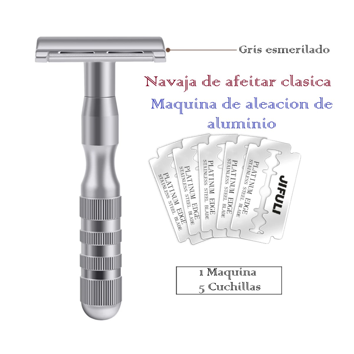 Rastrillo maquinilla afeitar clásica gris hombres mujeres afeitadora manual depilación cuchillas