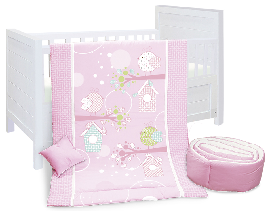 SET DE EDREDON PARA CAMA CUNA PRIMAVERA 4 PZAS