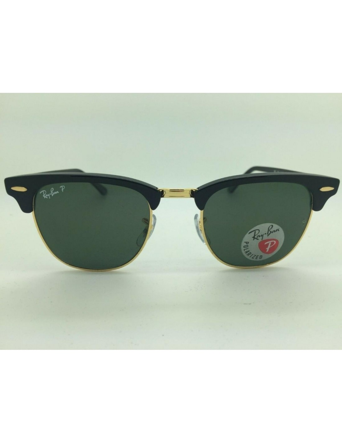 Lentes de sol Ray Ban Rb3016 901/58 Clubmaster G15 Polarizado Negro Dorado
