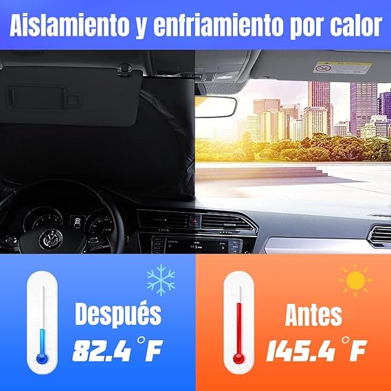 ELECTRIC CHOICE Parasoles de Coche 6pcs, Parasol para Auto Plegable, Protector de Coche Anti-UV y contra Calor, Sol Automovil Plegable con Bolsa de Almacenaje, Parasol Reflectante para Parabrisas.