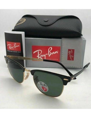 Lentes de sol Ray Ban Rb3716 187/58 Clubmaster Metal Negro G-15 Dorado Polarizado