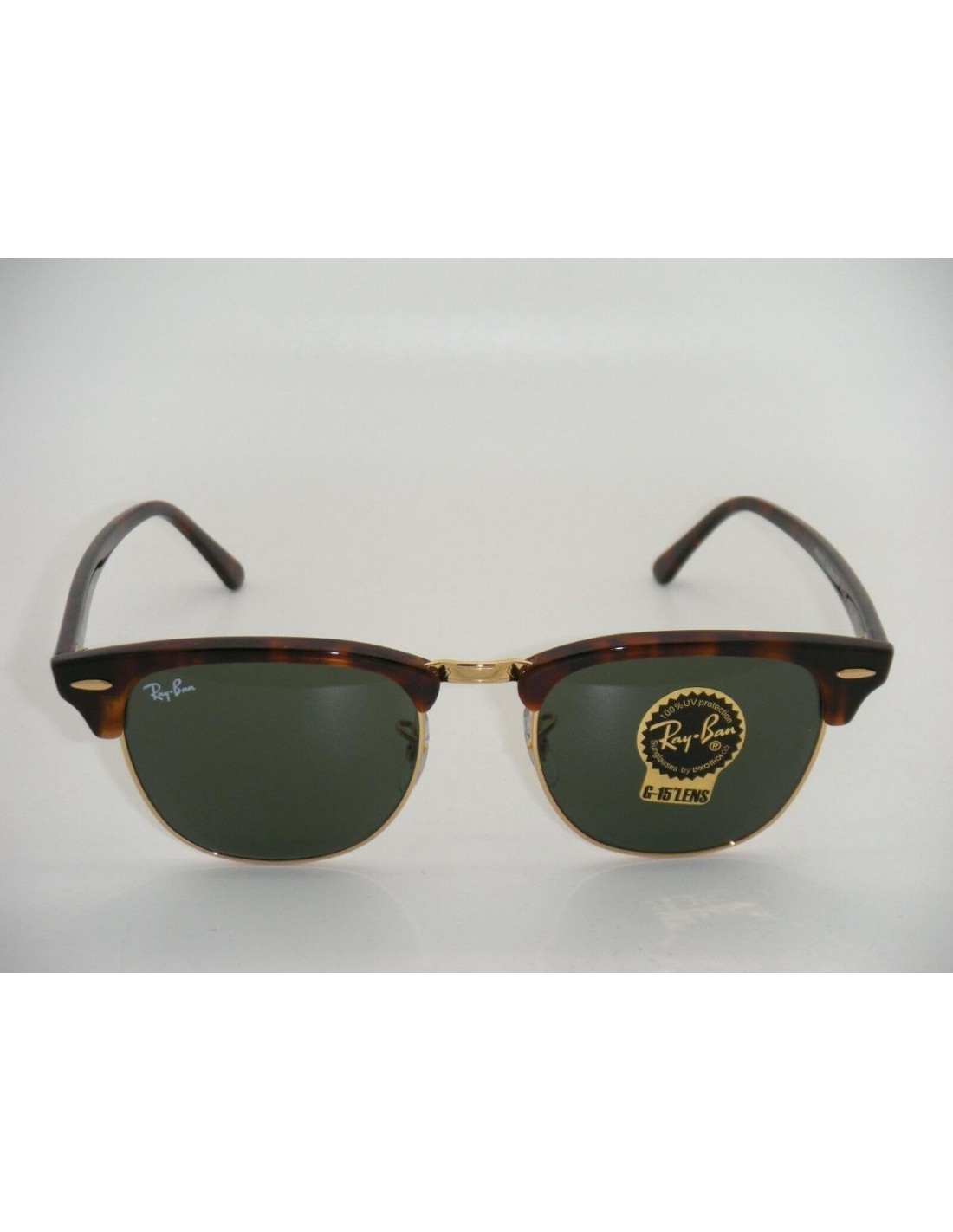 Lentes de sol Ray Ban Rb3016 W0366 Clubmaster Carey G-15 Dorado Original