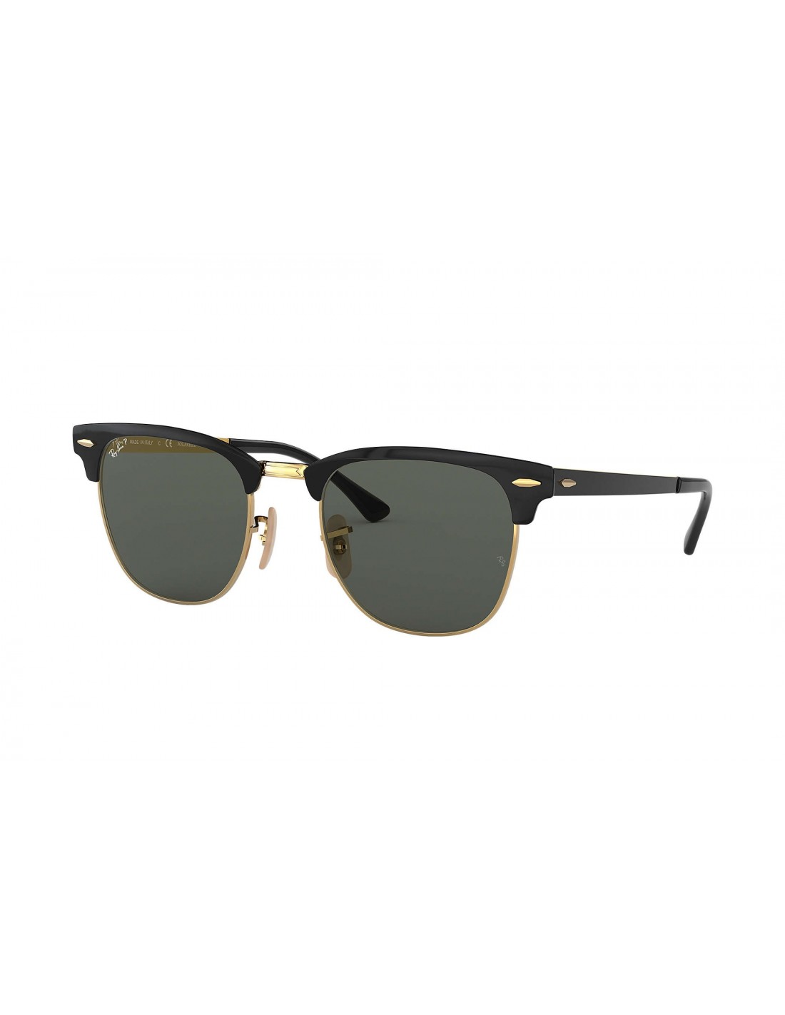 Lentes de sol Ray Ban Rb3716 187/58 Clubmaster Metal Negro G-15 Dorado Polarizado