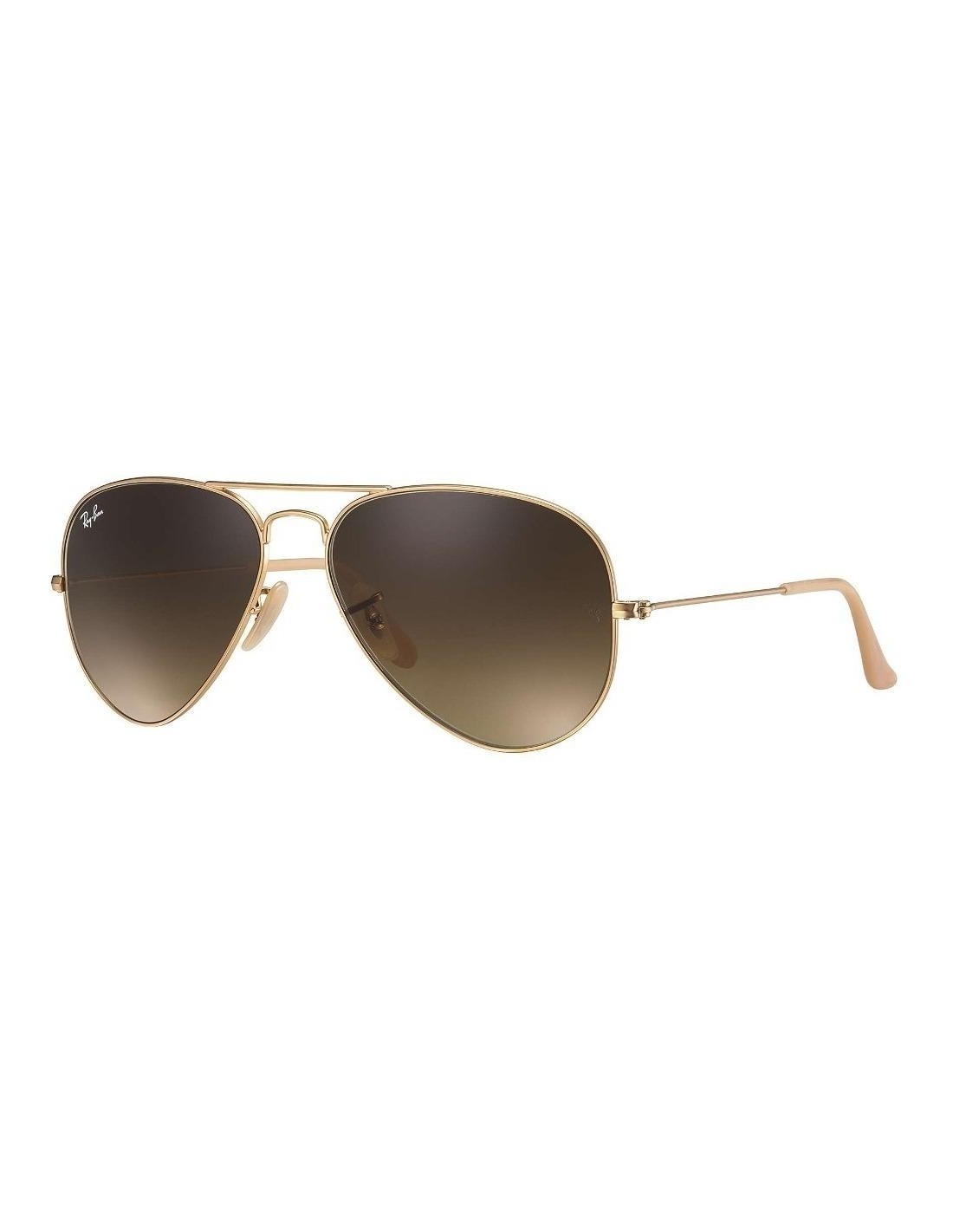 Lentes de sol Ray Ban Rb3026 112/85 Aviator Cafe Gradiente Dorado Gota Grande