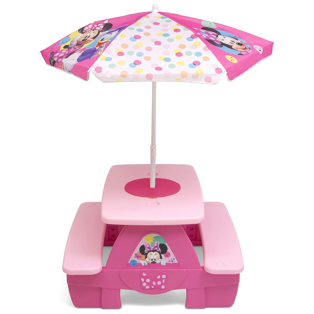 Mesa Picnic Con Sombrilla Disney Junior Minnie Rosa.