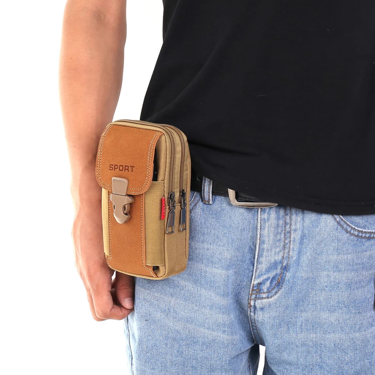 Mochila maleta negro Funda teléfono bolsa cintura cinturón táctico cartera seguridad broche iPhone