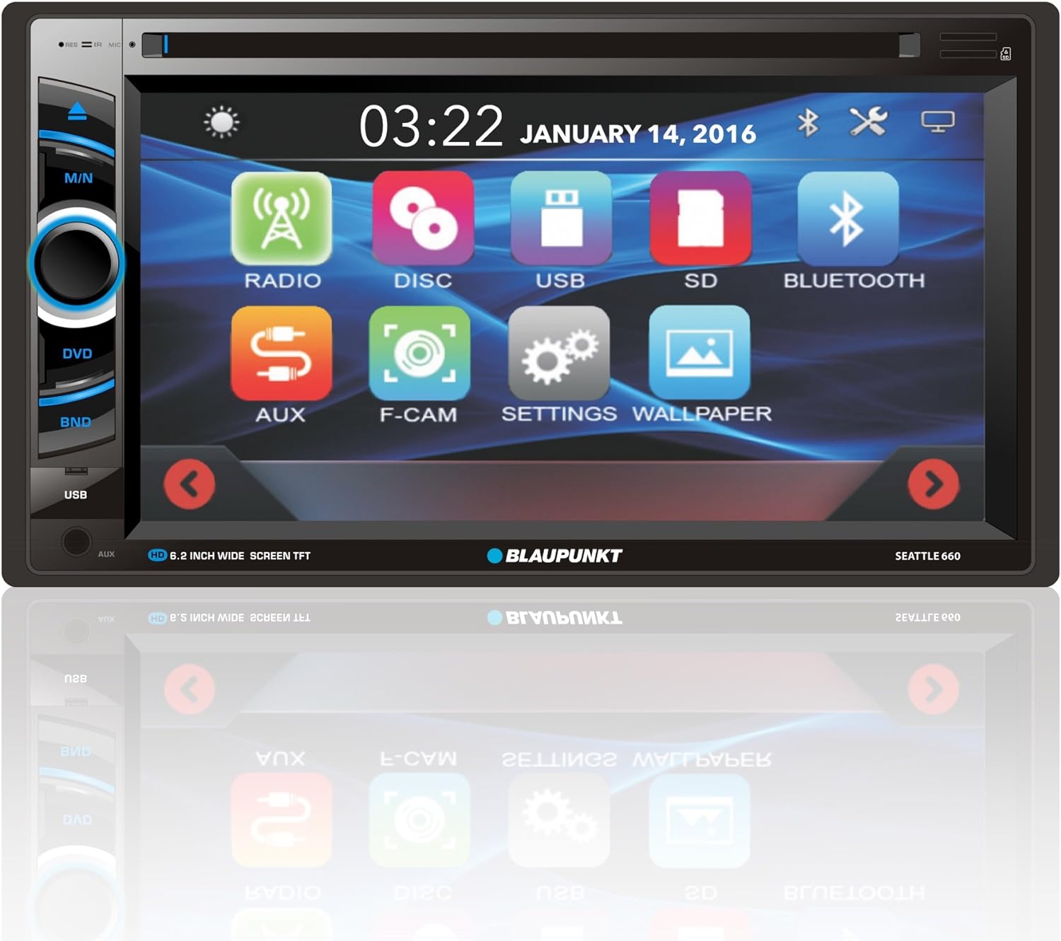 Pantalla Seattle 660 Bluetooth Mirror Link 6.2" Blaupunkt.