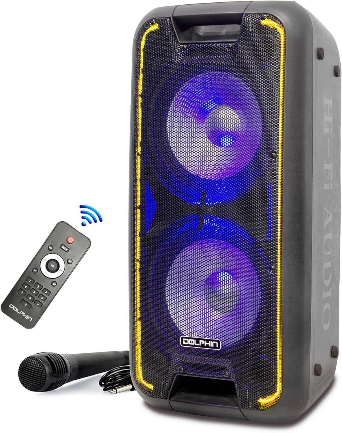 Bocina Bafle Recargable Dual 10" Bluetooth 3400w SP-210RBT Dolphin.