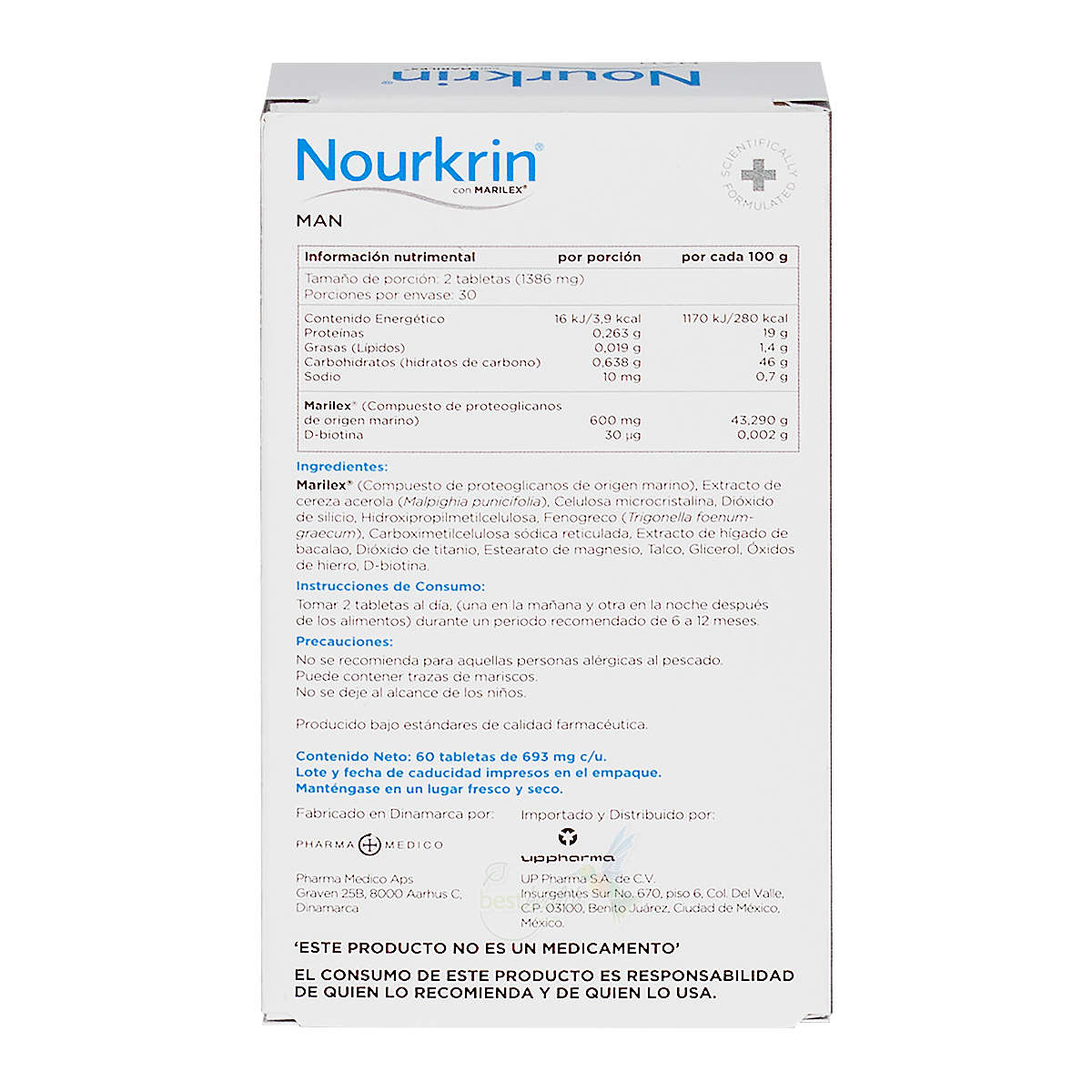 Nourkrin Man 60 Tabletas Tratamiento contra la caída del cabello