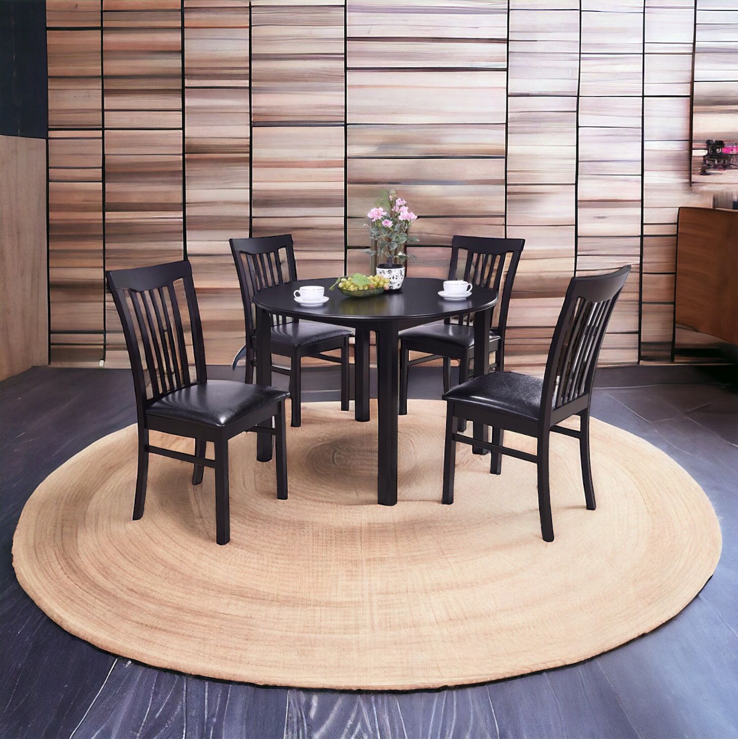 Comedor Abigail De 4 Sillas Mesa Redonda 42r