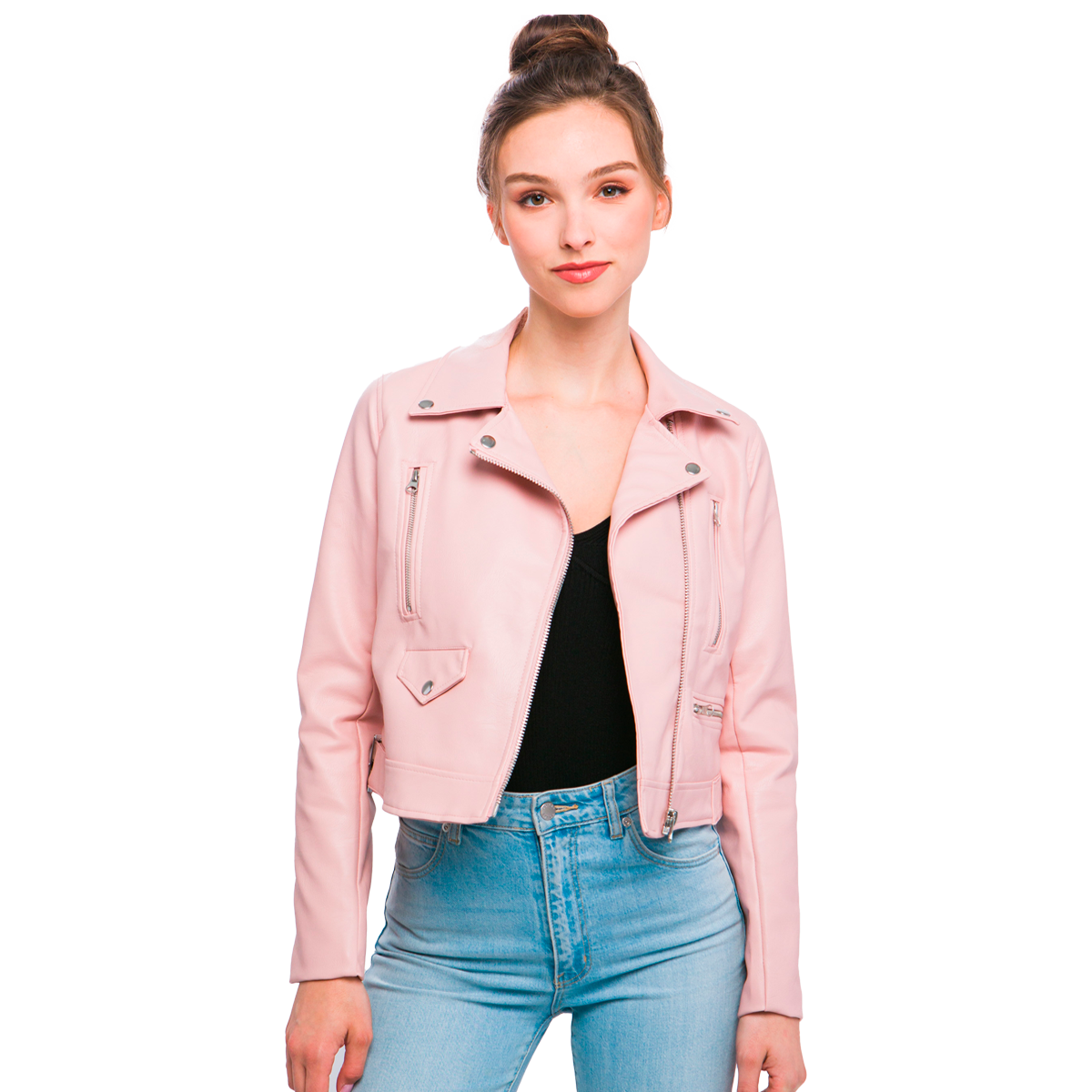 Chamarra Dama Piel Pu Moda Biker Nueva Coleccion