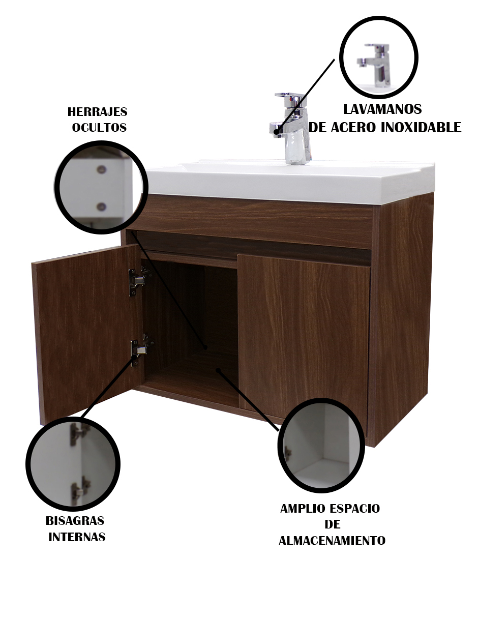 Gabinete Flotante Para Baño Mariam Con Lavabo Y Monomando