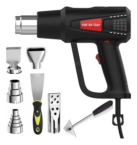 Pistola De Calor De 2000w Temperatura Regulable 6 Boquillas