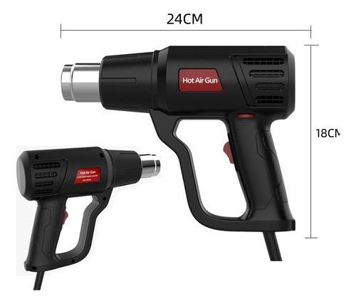 Pistola De Calor De 2000w Temperatura Regulable 6 Boquillas