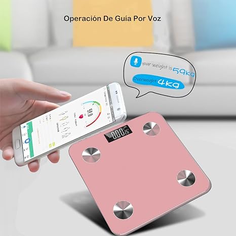 GGTT - Bascula Digital Corporal y Muscular, Balanza Inteligente, Análisis de datos múltiples, Conexión via Bluetooth al App, Pesos de Hasta 180 Kg, Precisión Hasta 0.01Kg Oro Rosa).