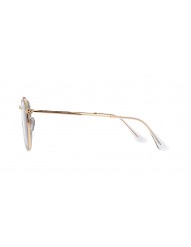 Lentes de sol Ray Ban Rb3647n 9210/48 Round Double Bridge Negro Polarizado Dorado