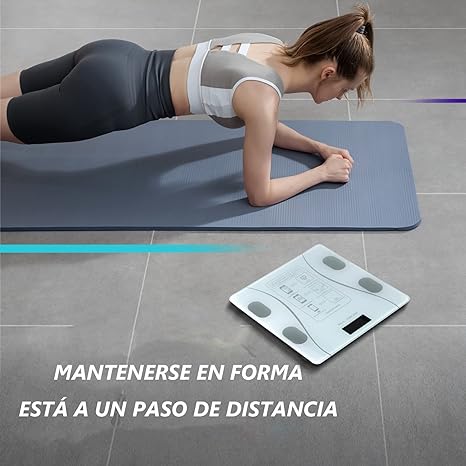 Escala de Grasa Corporal, Báscula Digital Inteligente, 59 datos Relacionados Analizador de Composición,400 libras, Compatible con las Aplicaciones de IOS y Android, Gerente de Peso Perfecto Blanco.