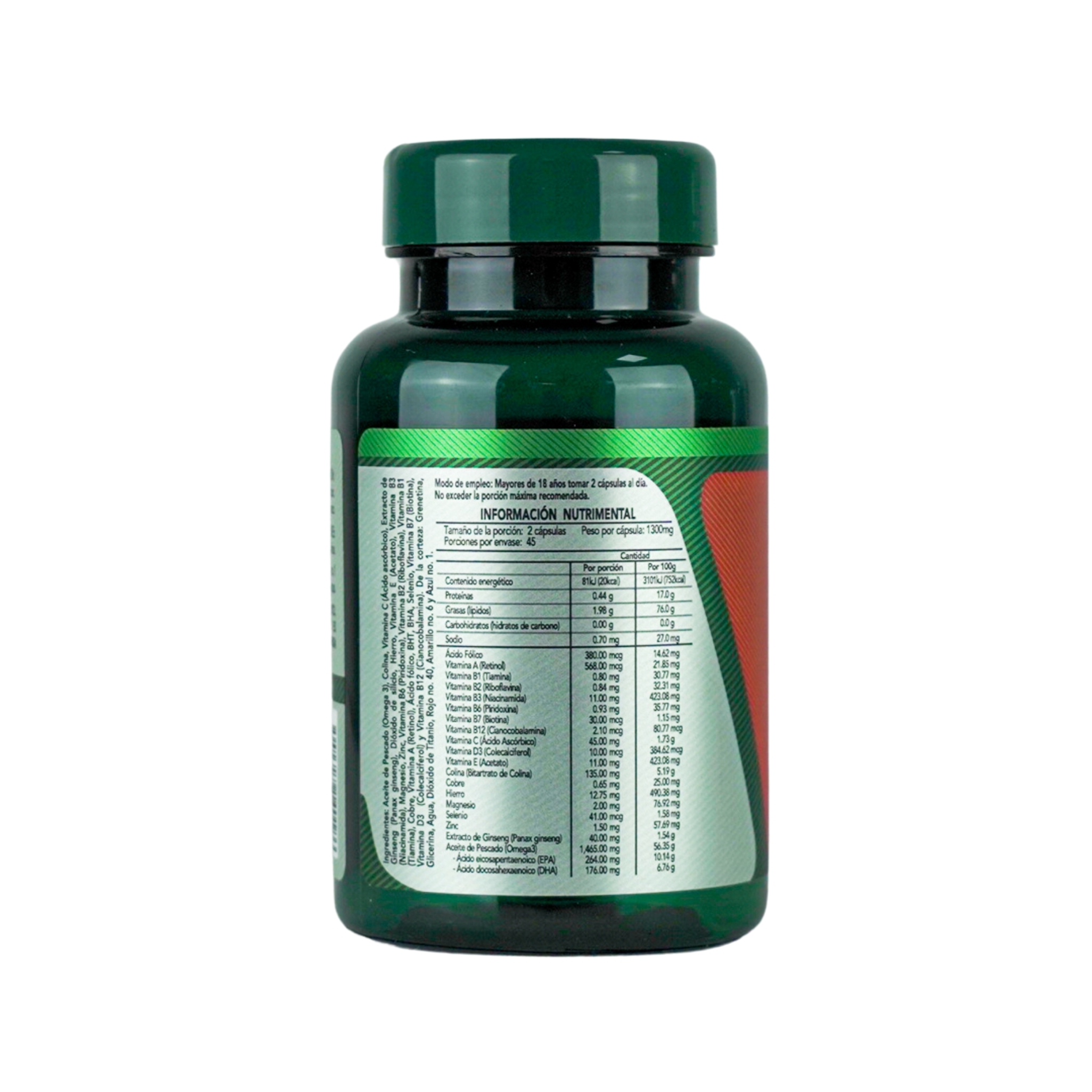 Herbalia Lab | Ginseng y Complejo Multivitamínico con Omega 3 - 90 Cápsulas