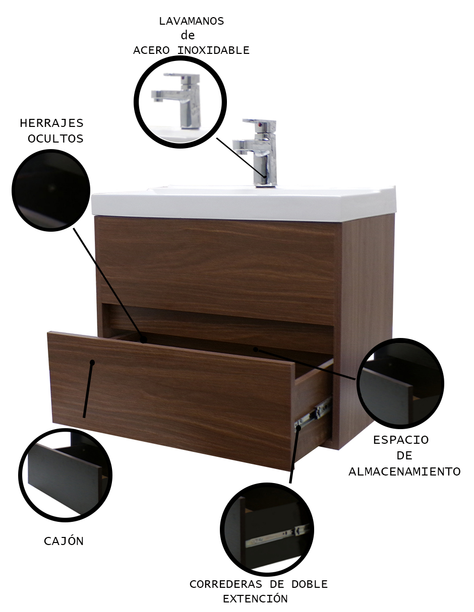 Gabinete Para Baño Con Lavamanos Y Monomando Vanity
